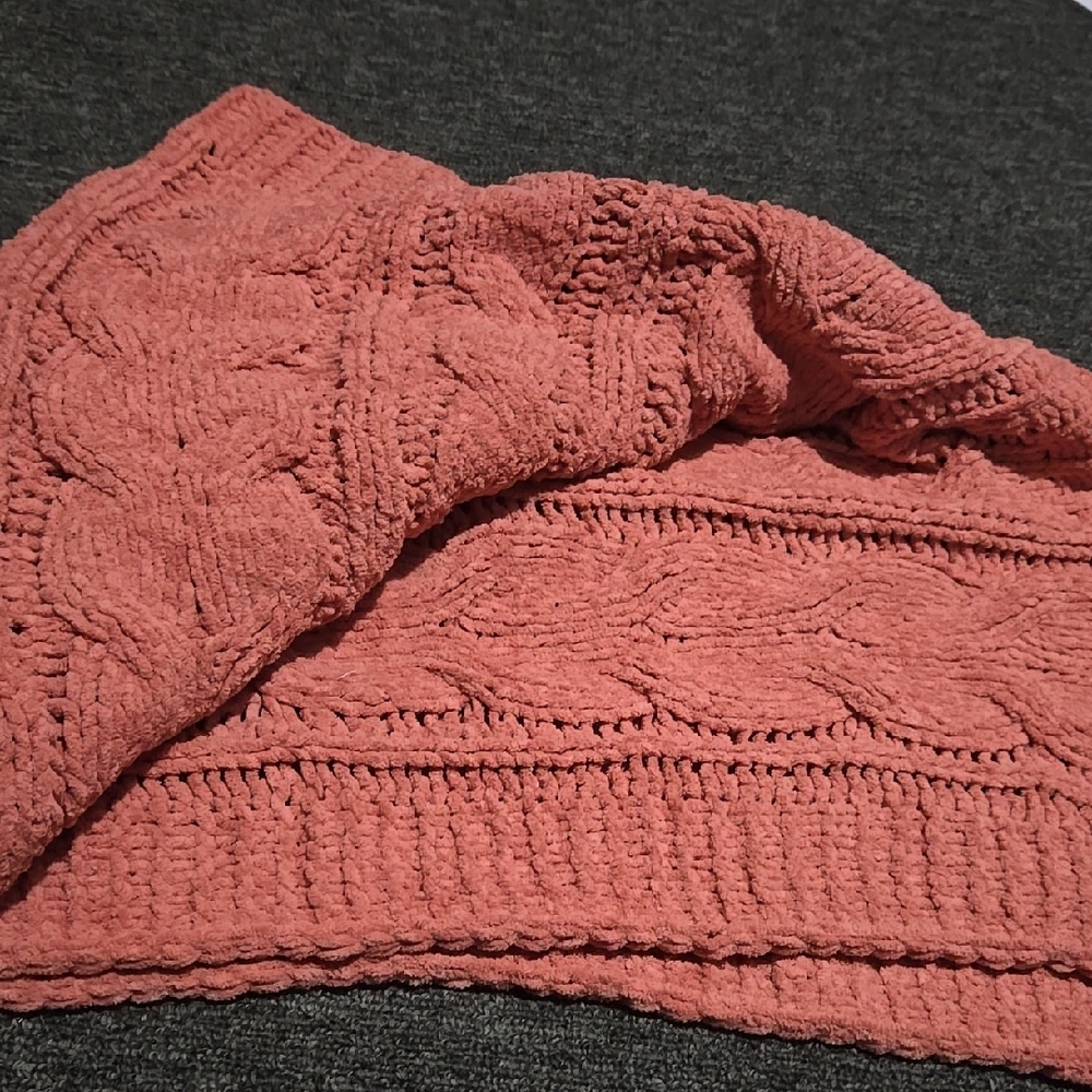 Cozy Pink Knit Blanket